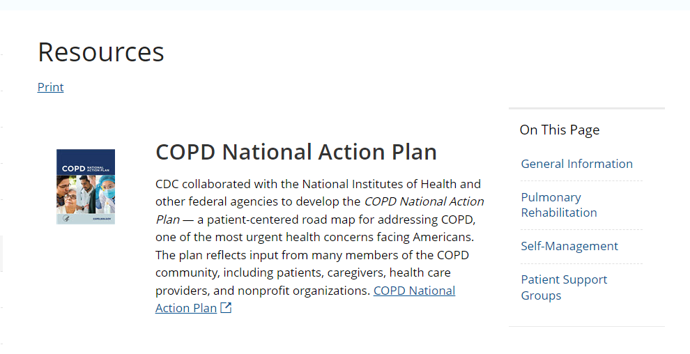 CDC resrouces COPD